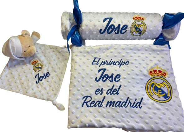 Conjunto manta, doudou y caramelo antivuelco